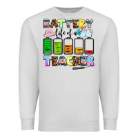 Dove Grey battery life of a teacher Premium Sweatshirt - AdoDesignShop