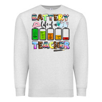 Oatmeal Heather battery life of a teacher Premium Sweatshirt - AdoDesignShop