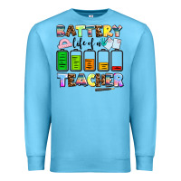 Ocean Blue battery life of a teacher Premium Sweatshirt - AdoDesignShop