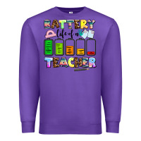 Purple battery life of a teacher Premium Sweatshirt - AdoDesignShop