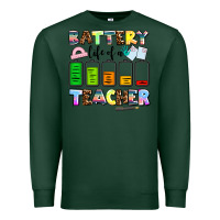 Sports Green battery life of a teacher Premium Sweatshirt - AdoDesignShop
