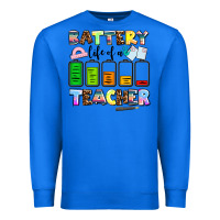 True Royal battery life of a teacher Premium Sweatshirt - AdoDesignShop