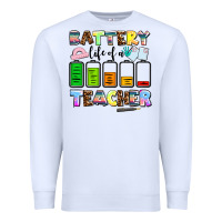 White battery life of a teacher Premium Sweatshirt - AdoDesignShop
