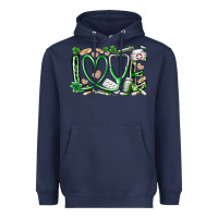 Navy st.patricks love nurse Heavyweight Hoodie - RacoonDesign