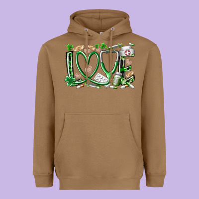 St.patricks Love Nurse Heavyweight Hoodie Designed By Racoondesign