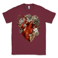 Burgundy Flower anatomical heart Classic Tee - RanaPortraitStore