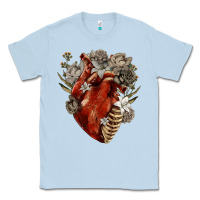 Dusty Blue Flower anatomical heart Classic Tee - RanaPortraitStore