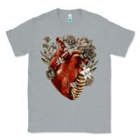 Heather Grey Flower anatomical heart Classic Tee - RanaPortraitStore