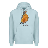 Blue Mist American Robin Bird Premium Hoodie - LillyAllenDesigns