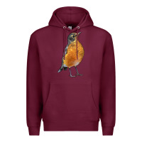 Burgundy American Robin Bird Premium Hoodie - LillyAllenDesigns
