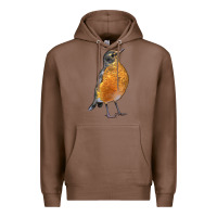 Chestnut American Robin Bird Premium Hoodie - LillyAllenDesigns