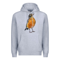 Heather Grey American Robin Bird Premium Hoodie - LillyAllenDesigns