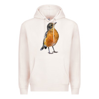 Pale Pink American Robin Bird Premium Hoodie - LillyAllenDesigns