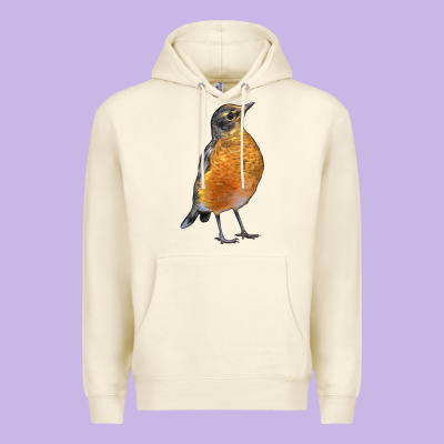 American Robin Bird Premium Hoodie Designed By Lillyallendesigns