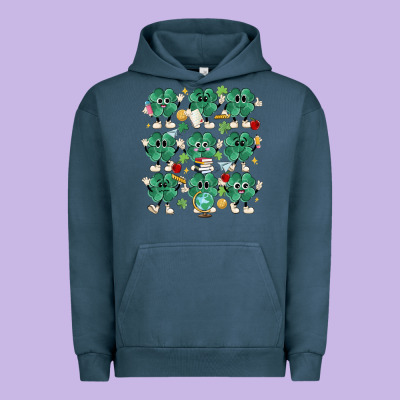 Teacher St Patrick Day Clovers Urban Hoodie Designed By Maliassmallbusiness