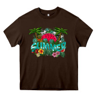 Chocolate Brown Summer Heavy Core Tee - CowhideDigitalArt