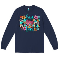 Navy best mom ever Long Sleeve Tee - RanaPortraitStore