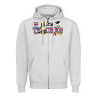 Dove Grey race with teacher Zipper Hoodie - texasbilliewilder