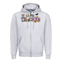 Heather Grey race with teacher Zipper Hoodie - texasbilliewilder