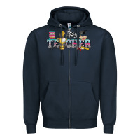 Navy race with teacher Zipper Hoodie - texasbilliewilder