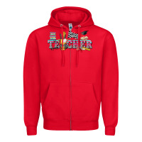 Red race with teacher Zipper Hoodie - texasbilliewilder