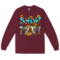 Burgundy show mom horse Long Sleeve Tee - RanaPortraitStore