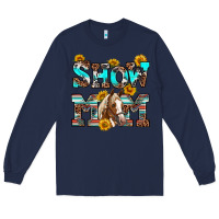 Navy show mom horse Long Sleeve Tee - RanaPortraitStore