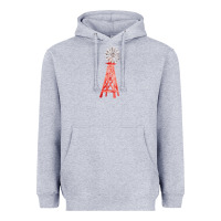 Heather Grey windmill fa element Heavyweight Hoodie - FaDigitalArtStudio