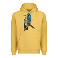 Antique Gold Ruby Throcuted Hummingbird Premium Hoodie - LillyAllenDesigns