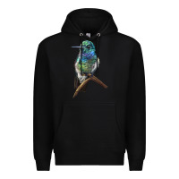 Black Ruby Throcuted Hummingbird Premium Hoodie - LillyAllenDesigns