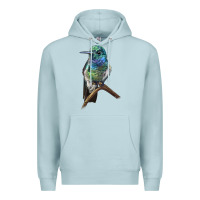 Blue Mist Ruby Throcuted Hummingbird Premium Hoodie - LillyAllenDesigns