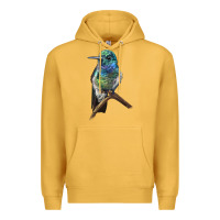Mustard Ruby Throcuted Hummingbird Premium Hoodie - LillyAllenDesigns