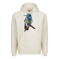 Oatmeal Heather Ruby Throcuted Hummingbird Premium Hoodie - LillyAllenDesigns