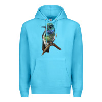 Ocean Blue Ruby Throcuted Hummingbird Premium Hoodie - LillyAllenDesigns
