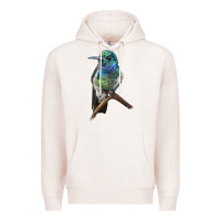Pale Pink Ruby Throcuted Hummingbird Premium Hoodie - LillyAllenDesigns