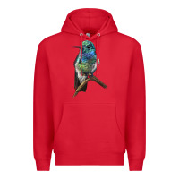 Red Ruby Throcuted Hummingbird Premium Hoodie - LillyAllenDesigns