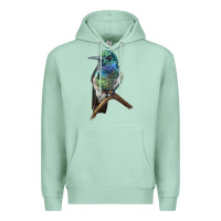 Seafoam Ruby Throcuted Hummingbird Premium Hoodie - LillyAllenDesigns