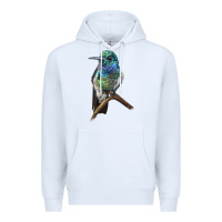 White Ruby Throcuted Hummingbird Premium Hoodie - LillyAllenDesigns