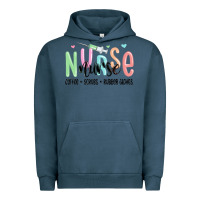 Pigment Midnight Navy coffee scrubs rubber gloves nurse Urban Hoodie - MaliasSmallBusiness