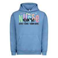 Pigment Pebble Blue coffee scrubs rubber gloves nurse Urban Hoodie - MaliasSmallBusiness