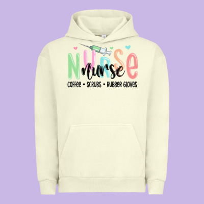 Coffee Scrubs Rubber Gloves Nurse Urban Hoodie Designed By Maliassmallbusiness
