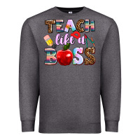Charcoal Heather teach like a boss Premium Sweatshirt - AdoDesignShop