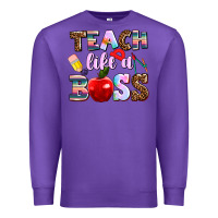 Purple teach like a boss Premium Sweatshirt - AdoDesignShop