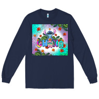 Navy ohana stitch Long Sleeve Tee - AdoDesignShop