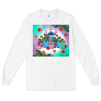 White ohana stitch Long Sleeve Tee - AdoDesignShop