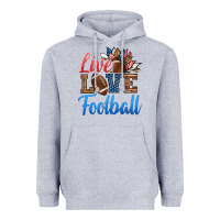 Heather Grey live love american football Heavyweight Hoodie - HRA Design Shop