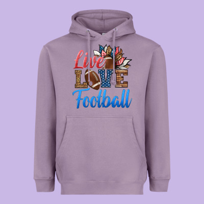 Live Love American Football Heavyweight Hoodie Designed By Hra Design Shop