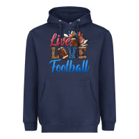 Navy live love american football Heavyweight Hoodie - HRA Design Shop