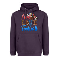 Plum live love american football Heavyweight Hoodie - HRA Design Shop
