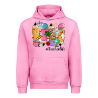 Fuchsia Pink teacher life pencils Urban Hoodie - MaliasSmallBusiness